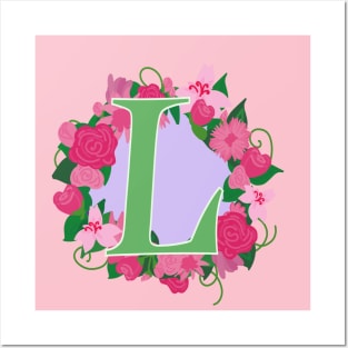 Monogram L, Personalized Floral Initial Posters and Art